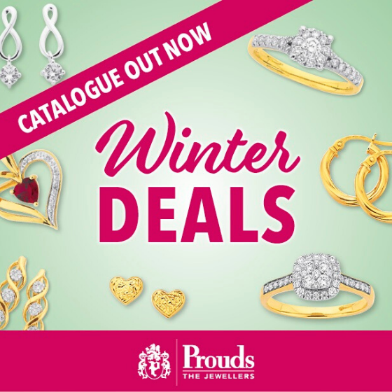 <p>Thinking about Jewellery? Think Prouds The Jewellers.</p>
<p>Our Winter Deals Catalogue is out now with up to 50% off selected items!</p>
<p>Prouds have a huge selection of jewellery & watches for you to choose from.</p>
<p>Dreams come true at Prouds.</p>
<p> </p>
