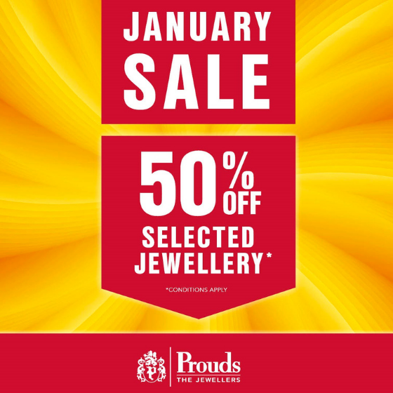 <p>Dreaming of Jewellery?  Diamonds, Gold, Silver and Watches?</p>
<p>Prouds The Jewellers Sale is on now!</p>
<p>With up to 50% off or more on selected items!</p>
<p>Dreams come true at Prouds.</p>
<p>Sale on now.</p>
