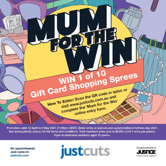 <p>Imagine this, a fresh new Style Cut and a fresh new wardrobe, winning! Visit Just Cuts and scan the QR code in Salon for the entry form or head to the promotions page at <a href=