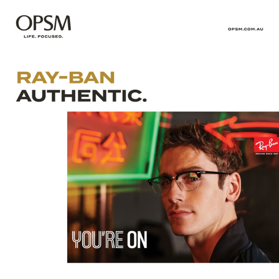 <p>You’re on with Ray-Ban frames. Tailored to your prescription and etched with the signature logo enabling quality vision without compromising the Ray-Ban style. ​</p>
<p>Discover Ray-Ban Authentic frames and lenses available at OPSM today.</p>
<p> </p>
<p>OPSM. Life Focused.</p>
<p><span class=