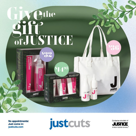 <p>Just Cuts have gorgeous new Christmas Gift Packs in Salon NOW!  Just what you need to get into the Christmas spirit.<br />
While stocks last.</p>
