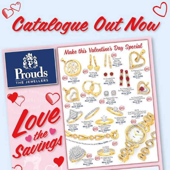 <p>Celebrate love this Valentine’s Day and make your loved one feel special with a beautiful piece of Jewellery from Prouds The Jewellers.</p>
<p>Hearts says “I love you”.   Prouds showcase a range of hearts in earrings, pendants, bracelets and rings.</p>
<p>There is something for everyone at Prouds and they deliver the best quality and value.</p>
<p>When you shop at Prouds you shop with confidence.</p>
