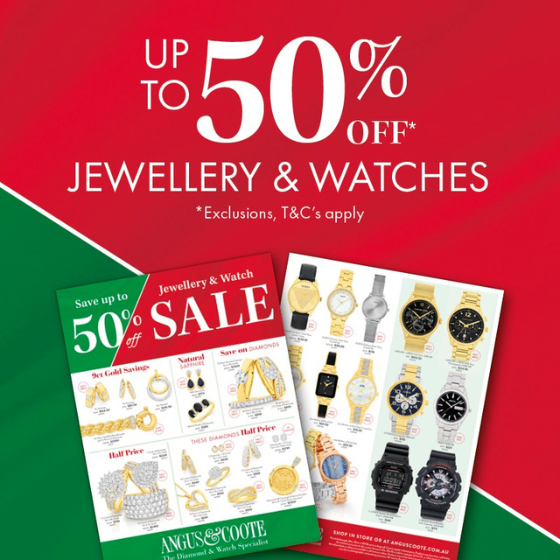 <p>Angus & Coote – The Ultimate Jewellery & Watch Sale is Here!</p>
<p>The Ultimate Jewellery & Watch Sale is Here! Save Up to 50% with Our New Catalogue. Shop in store or online now!</p>
