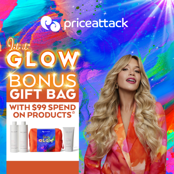 <p>Bonus Gift Bag with 3 x FULL SIZED HAIRCARE PRODUCTS when you spend over $99.00* at Price Attack Bathurst. Plus, haircare giftsets and sales that will let you, and anyone you treat, GLOW this season. Give the gift of confidence. Hurry, ends Christmas Eve. *T&C’s apply, see in-store or online for details.</p>
<p> </p>
