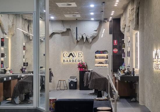 CAVE OF BARBERS — Where Style Is Forged logo